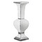 Decorative Trumpet Floor Vase, Silver Studs, White Pearl Design, 40 Inch, Floral Display, Living Room, Entryway, Dining Room, Elegant Statement Piece, Home Accent, Wedding Decor, Unique Tall Vase